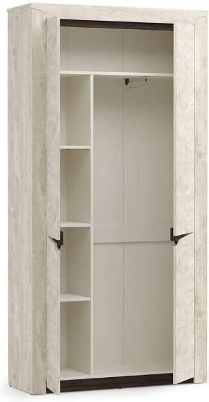 Шкаф двухстворчатый Лючия 33.18, Бетон пайн белый, Венге Шкаф двухстворчатый Лючия 33.18, Бетон пайн белый, Венге