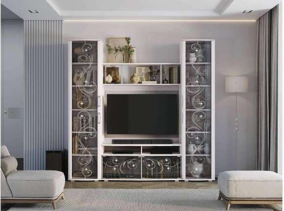 Стеклопенал Флоренция, Ясень белый Стеклопенал Флоренция, Ясень белый