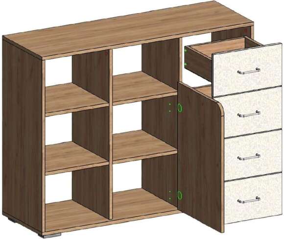 Дастин Комод Дуб Крафт золотой / Белая Аляска Дастин Комод Дуб Крафт золотой / Белая Аляска