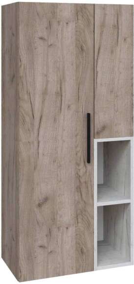 Альберо Шкаф-пенал настенный дуб крафт серый/дуб крафт белый