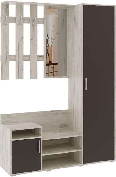 Прихожая Визит графит / дуб крафт белый