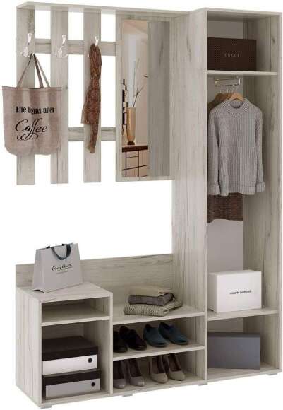 Прихожая Визит графит / дуб крафт белый