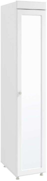 Шкаф-пенал 1дв. (гл.560) с зеркалом Монако МН-34 белое дерево