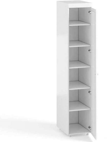 Шкаф-пенал 1дв. (гл.560) с зеркалом Монако МН-34 белое дерево