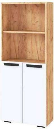 Стеллаж Квартет-13, дуб крафт/белый Стеллаж Квартет-13, дуб крафт/белый