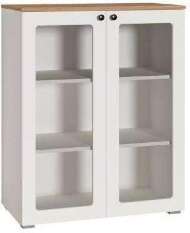 Шкаф-витрина 16.394.01 Остин Белый шагрень, Дуб Золотой Шкаф-витрина 16.394.01 Остин Белый шагрень, Дуб Золотой