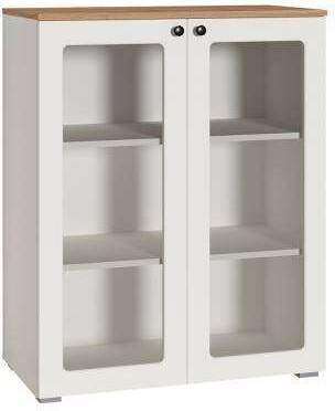 Шкаф-витрина 16.394.01 Остин Белый шагрень, Дуб Золотой Шкаф-витрина 16.394.01 Остин Белый шагрень, Дуб Золотой