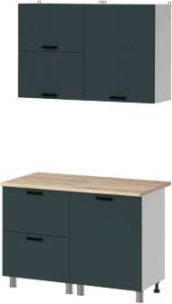 МК Аленушка 1,2м с ящ.в 2 Лаванда Изумруд,скоба черный,сонома