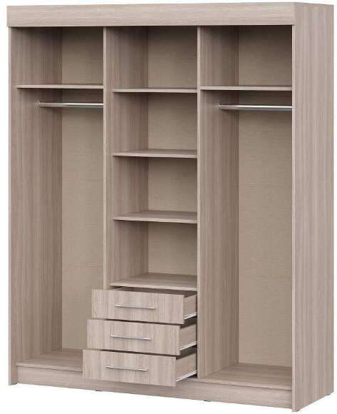 Шкаф-купе Фортуна (Интерьер Центр) 1700 Ясень Шимо светлый