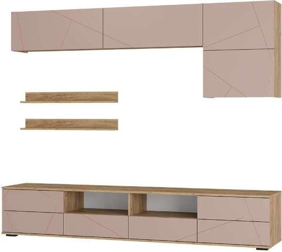 Гостиная Камелия ГС-01, Крафт, Шарли пинк Гостиная Камелия ГС-01, Крафт, Шарли пинк