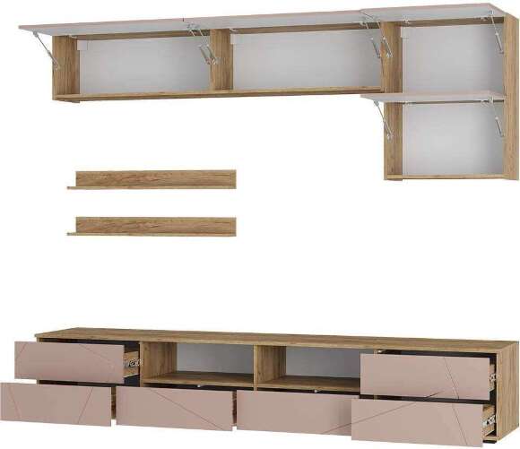 Гостиная Камелия ГС-01, Крафт, Шарли пинк Гостиная Камелия ГС-01, Крафт, Шарли пинк