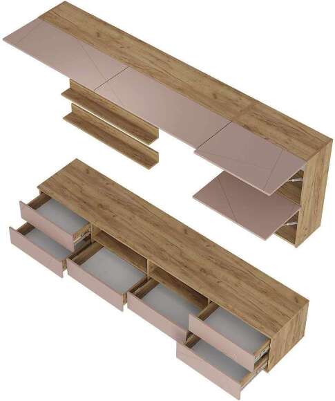 Гостиная Камелия ГС-01, Крафт, Шарли пинк Гостиная Камелия ГС-01, Крафт, Шарли пинк