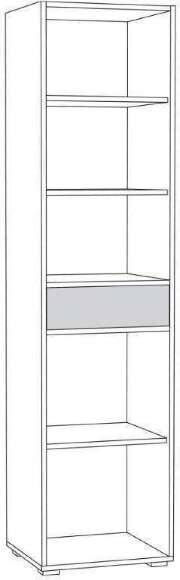 Стеллаж Вуди 13.146, Белый премиум, Дуб Золотой