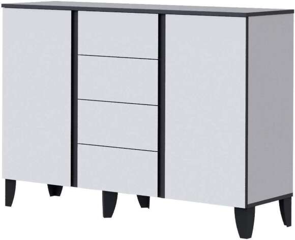 Амара Комод белый/серый графит