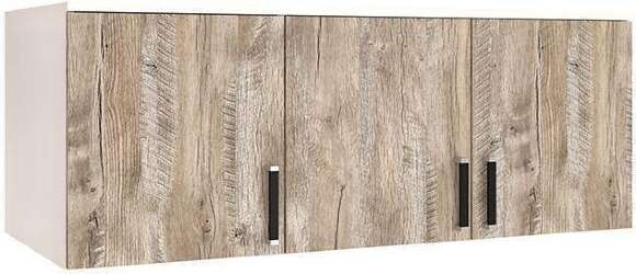 Шкаф с зеркалом и антресолью Лагуна 120 см, белый/дуб юкон Шкаф с зеркалом и антресолью Лагуна 120 см, белый/дуб юкон