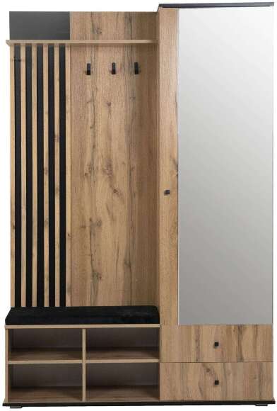 Шкаф для прихожей Либерти 51.22 (опора h20) Дуб вотан/Черный