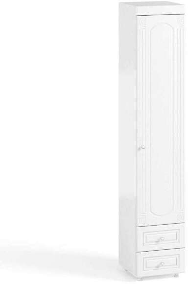 Шкаф-пенал 1дв. (гл.560) с ящиками Афина АФ-35 белое дерево