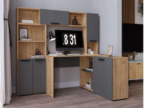 Стеллаж Квартет-13, дуб крафт/графит Стеллаж Квартет-13, дуб крафт/графит