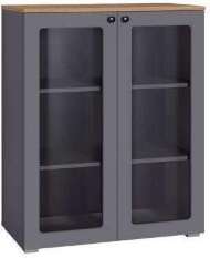 Шкаф-витрина 16.394.01 Остин Серый Графит, Дуб Золотой