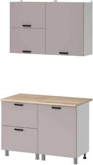 МК Аленушка 1,2м с ящ.в 2 Лаванда Кашемир,скоба черный,сонома МК Аленушка 1,2м с ящ.в 2 Лаванда Кашемир,скоба черный,сонома