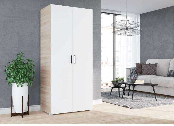 Шкаф для одежды Victor, дуб сонома/белый