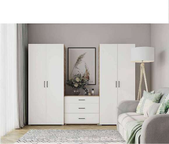 Шкаф для одежды Victor, дуб сонома/белый