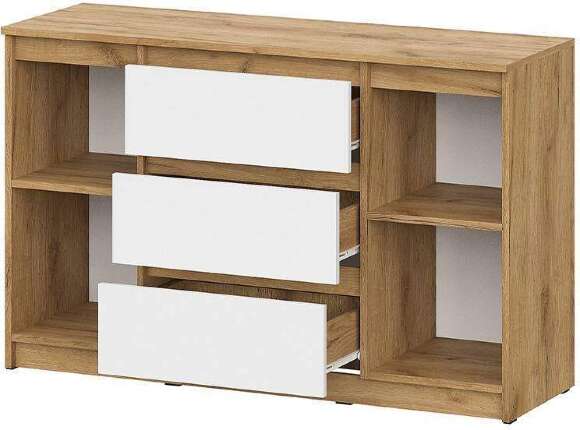 Комод комбинированный Денвер, Дуб золотой, Белый