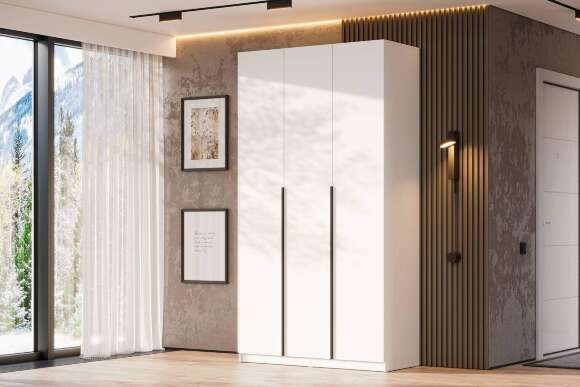 Шкаф распашной с наполнением (9 полок) ШК 5 (1200), Белый