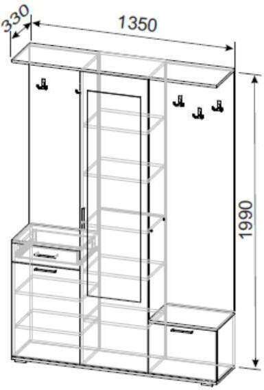 Прихожая Дюна дуб сонома / белый