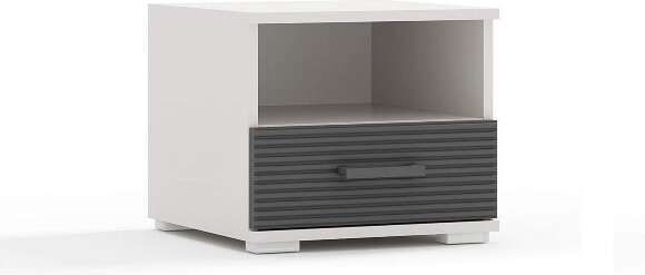 Сити 67 тумба прикроватная Белая Аляска / Черный Сити 67 тумба прикроватная Белая Аляска / Черный