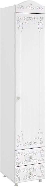 Шкаф-пенал 1дв. (гл.560) с ящиками Италия ИТ-35 белое дерево