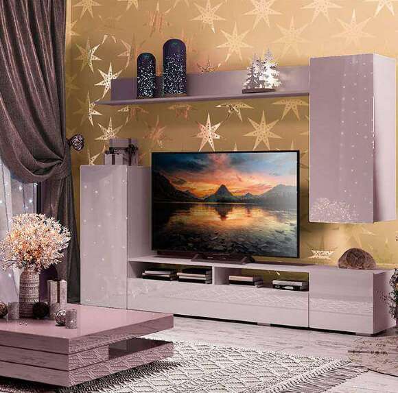 Гостиная Диаманд (БТС) Белый Глянец