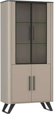 Шкаф-витрина Фиделия 76.01, Серый камень, Мрамор черный Шкаф-витрина Фиделия 76.01, Серый камень, Мрамор черный