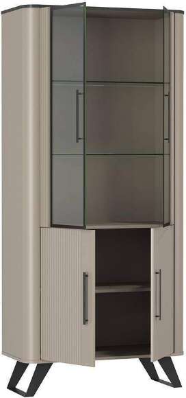 Шкаф-витрина Фиделия 76.01, Серый камень, Мрамор черный Шкаф-витрина Фиделия 76.01, Серый камень, Мрамор черный