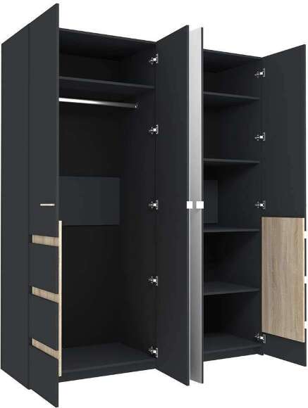 Шкаф 4-х створчатый Анона 8, антрацит