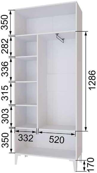 Шкаф 2-х створчатый Толедо ТШ-30, Белый Шкаф 2-х створчатый Толедо ТШ-30, Белый