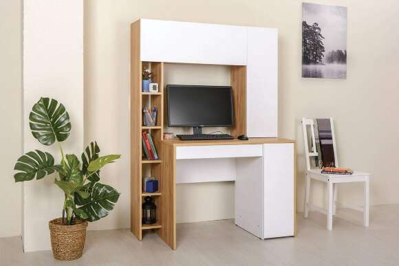 Стол компьютерный Комфорт 12.71, Дуб золотой, Белая Аляска Стол компьютерный Комфорт 12.71, Дуб золотой, Белая Аляска