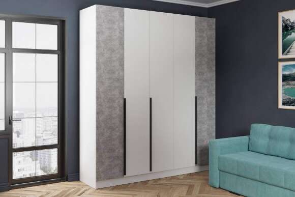 Распашной шкаф Мадрид 2.0, Белый, Ателье светлое Распашной шкаф Мадрид 2.0, Белый, Ателье светлое