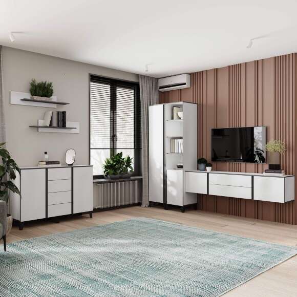 Амара Пенал открытый белый/серый графит