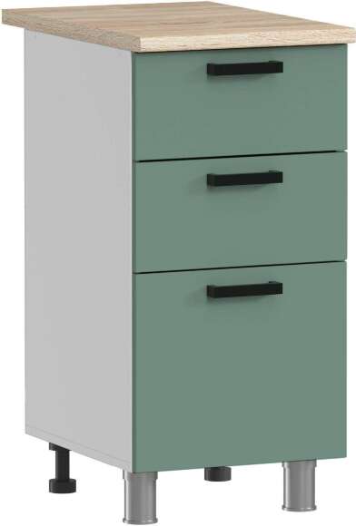 МК Аленушка Н3Я 400 Орешник, Матовая Мята,скоба черный (со столешницей)