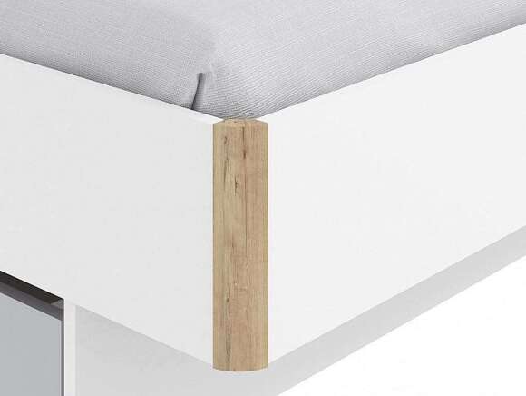 НМ 041.20 кровать Морти с ящиком Дуб Бунратти/белый/серый НМ 041.20 кровать Морти с ящиком Дуб Бунратти/белый/серый