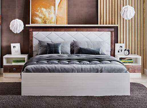 Кровать 160х200  Мадлен с основанием (ТЭКС) Ясень Анкор светлый