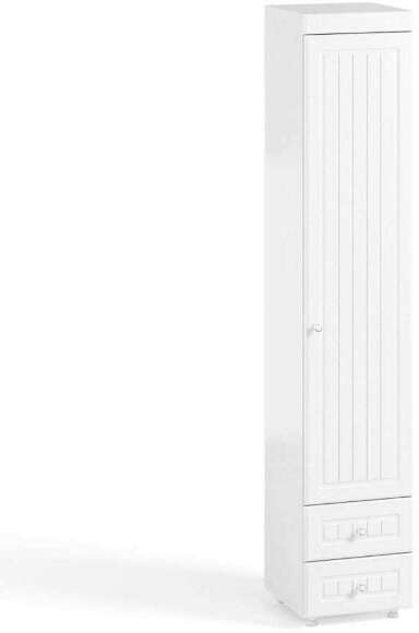 Шкаф-пенал 1дв. (гл.560) с ящиками Монако МН-35 белое дерево