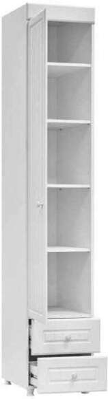 Шкаф-пенал 1дв. (гл.560) с ящиками Монако МН-35 белое дерево