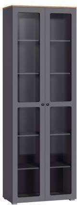 Шкаф-витрина 16.394.02 Остин Серый Графит, Дуб Золотой