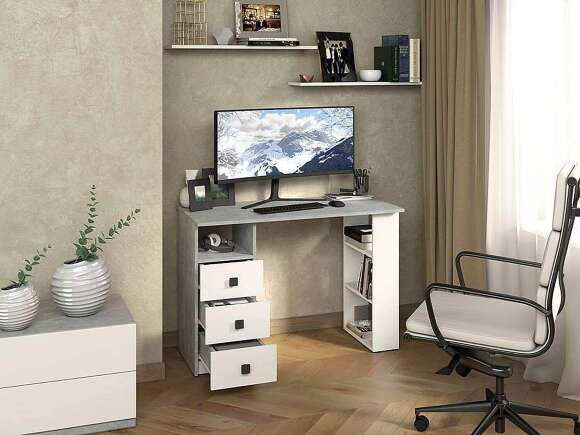 Стол письменный Абри Ателье светлое / Белый Стол письменный Абри Ателье светлое / Белый