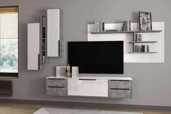 Тумба для ТВ Малави МТВ-1, Ателье светлое, Белый глянец Тумба для ТВ Малави МТВ-1, Ателье светлое, Белый глянец