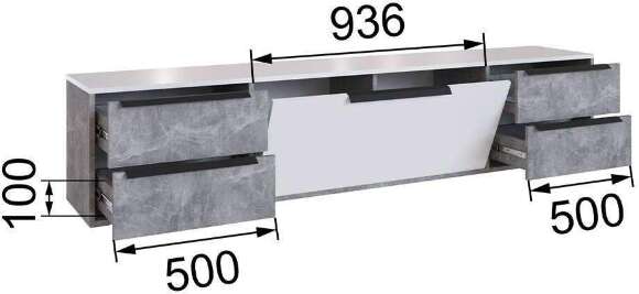 Тумба для ТВ Малави МТВ-1, Ателье светлое, Белый глянец Тумба для ТВ Малави МТВ-1, Ателье светлое, Белый глянец