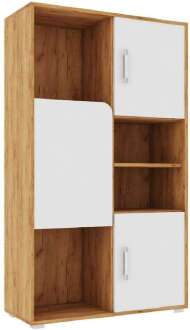 Дастин Стеллаж Дуб Крафт золотой / Белая Аляска