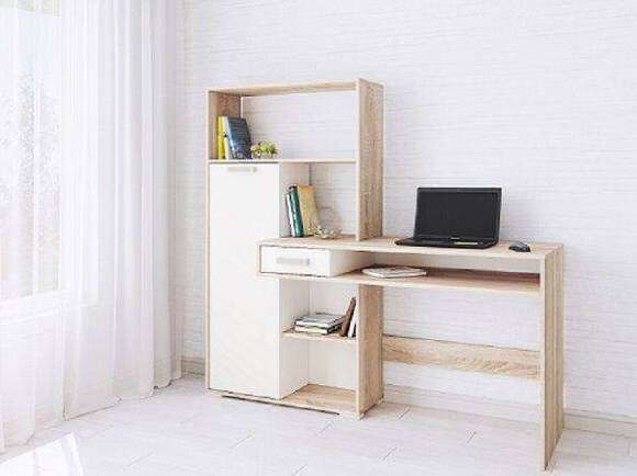 Стол компьютерный Квартет-8, дуб сонома/белый Стол компьютерный Квартет-8, дуб сонома/белый